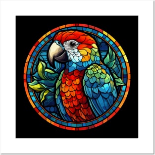 Parrot Macaw Bird Lover Stained Glass Look Posters and Art